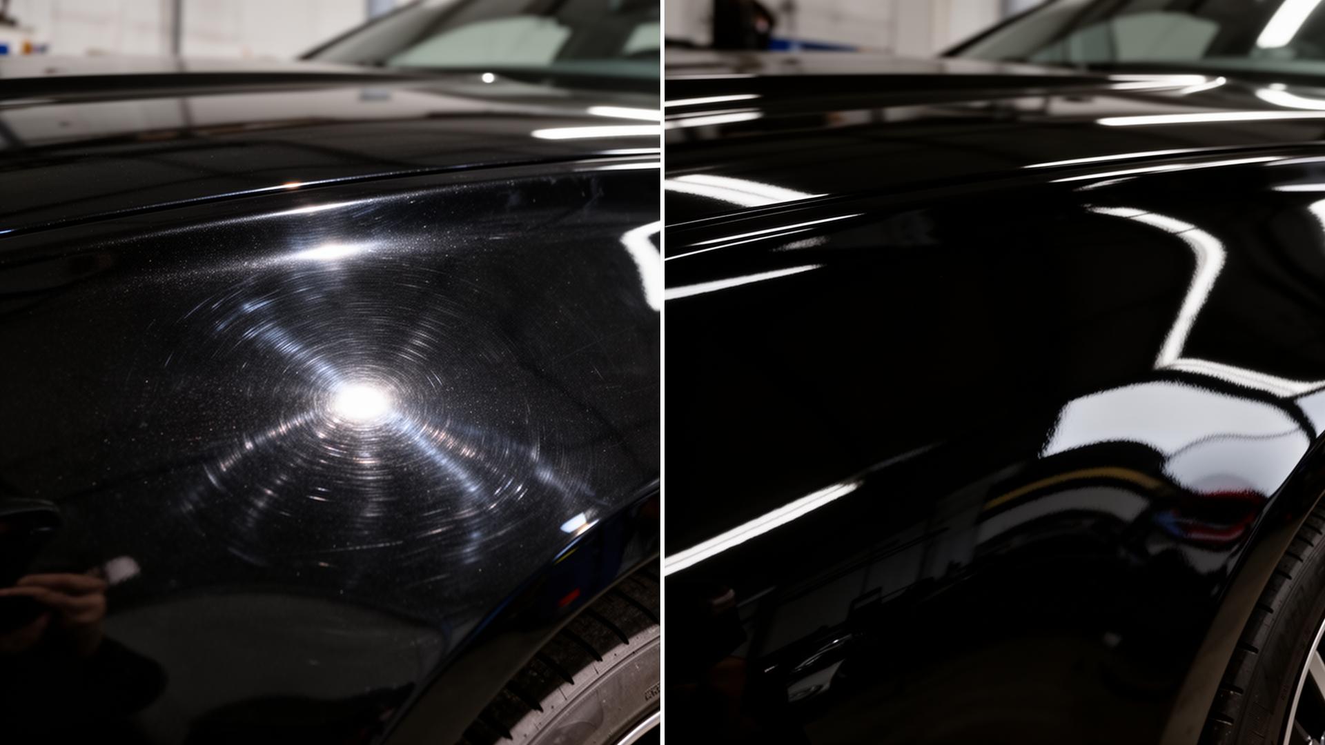 Paint correction before and after comparison